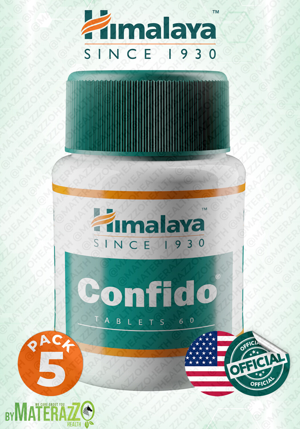 Confido Himalaya ORGANIC 5 box 300 TABLETS Vegetarian Botanical 100% Herbs New