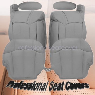 For 99-02 Chevy Tahoe Silverado GMC Sierra Front Bottom & Top Leather Seat Cover