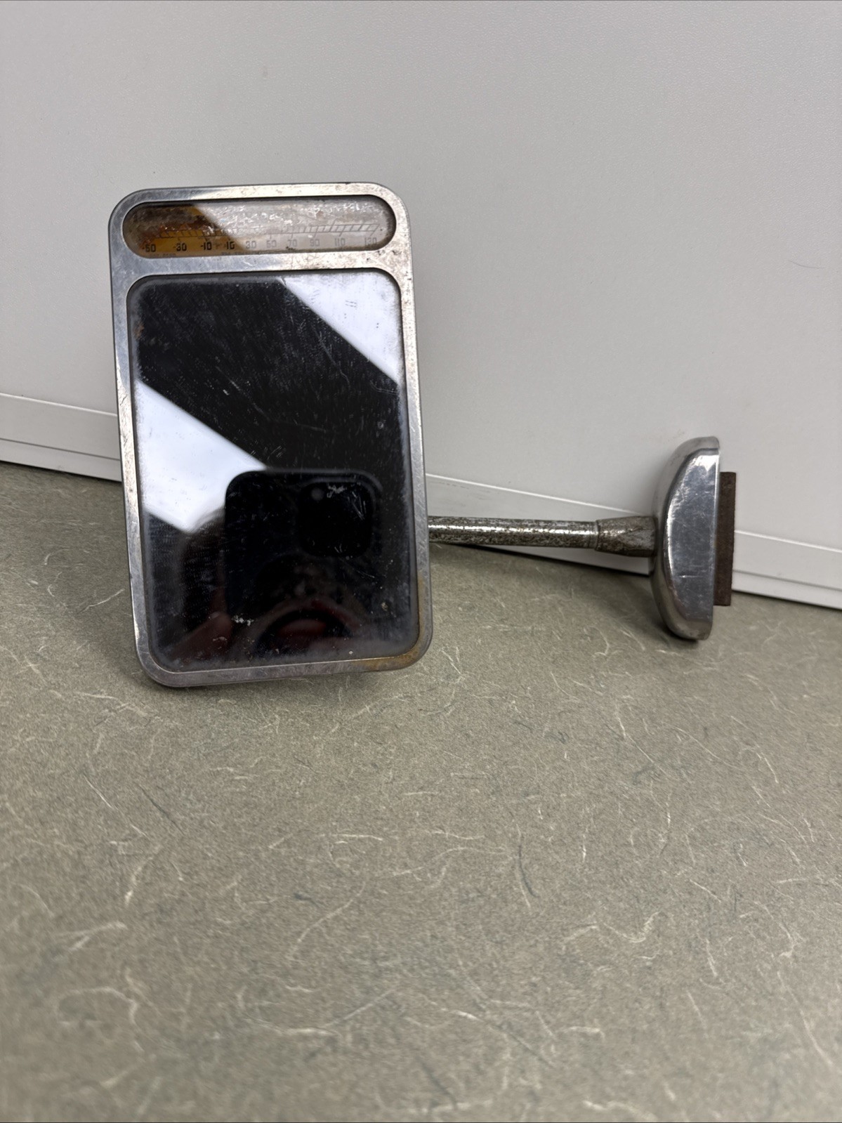 ~ACCESSORY~ 1930’s-40’s TEL-TRU CELSIUS THERMOMETER SIDE VIEW MIRROR~ ~ACCESSORY~ 1930’s-40’s TEL-TRU CELSIUS THERMOMETER SIDE VIEW MIRROR~