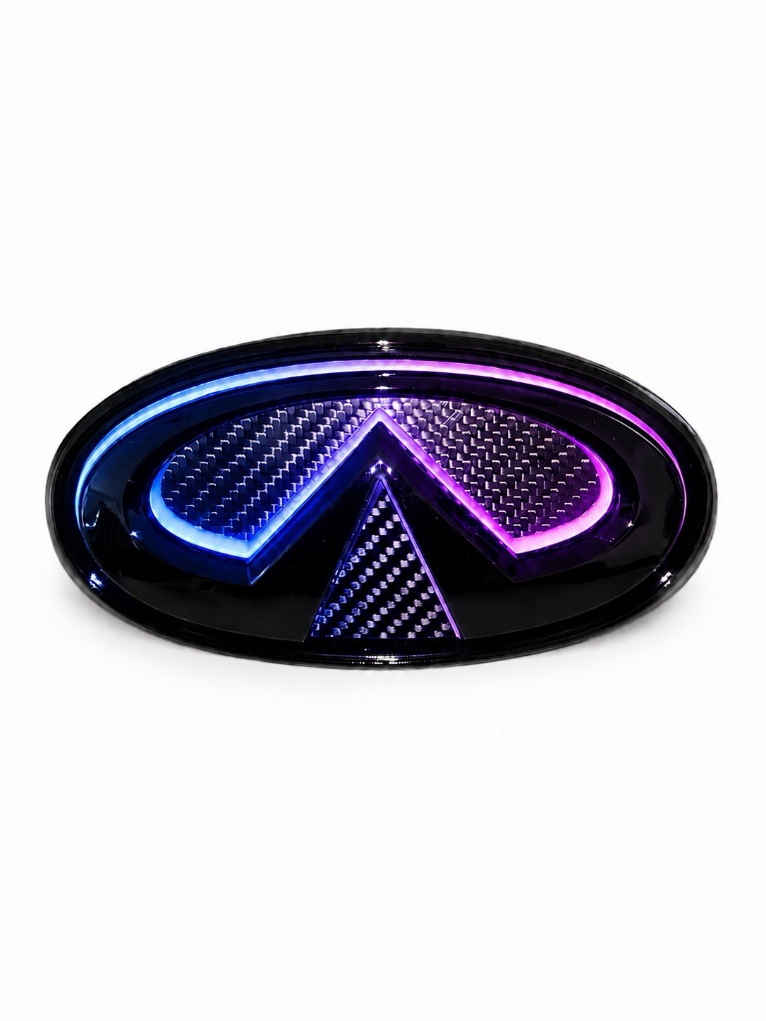 2018-2024 Gloss Black Carbon Fiber RGB Infiniti Q50 Front Grille Emblem Badge