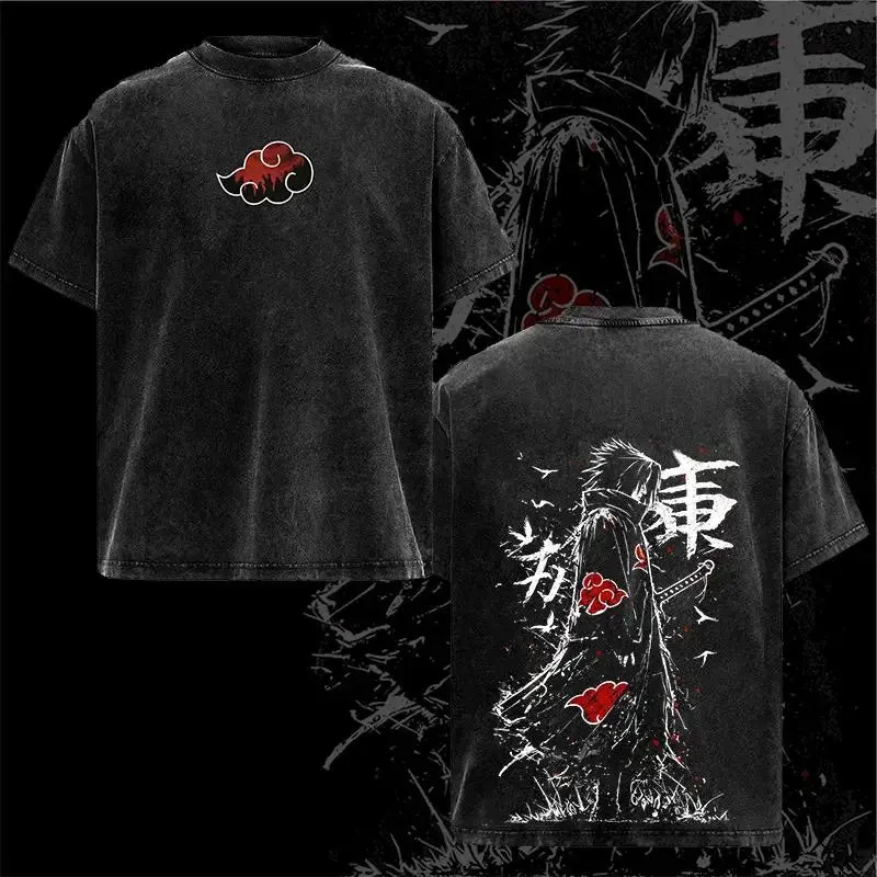 Retro Sasuke Naruto Double Printed Heavy Cotton Oversized Anime Fan T-shirt Retro Sasuke Naruto Double Printed Heavy Cotton Oversized Anime Fan T-shirt