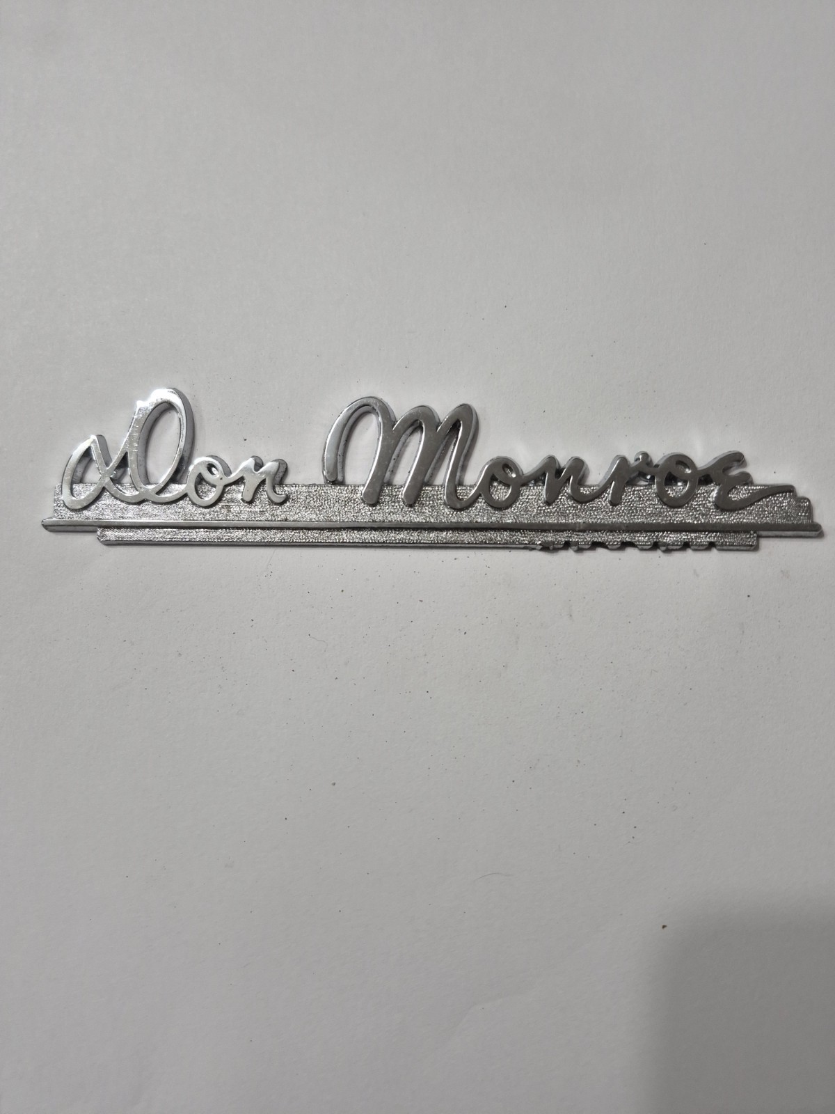 VTG Don Monroe (Broken) Metal Dealer Badge Emblem plate Dealership Ship VTG Don Monroe (Broken) Metal Dealer Badge Emblem plate Dealership Ship