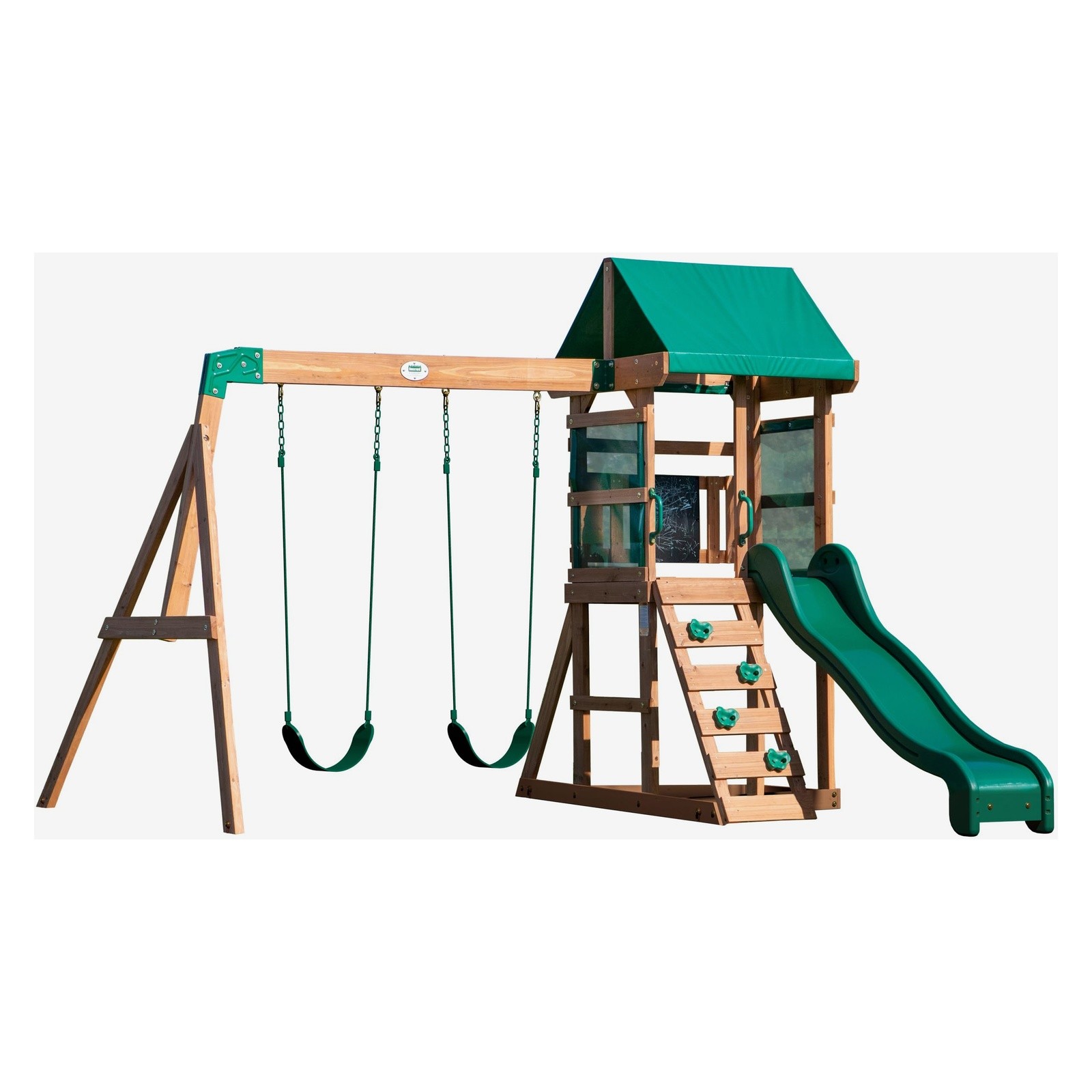 Backyard Discovery Buckley Hill Swing Set Outdoor Playset Wood Frame Backyard Discovery Buckley Hill Swing Set Outdoor Playset Wood Frame