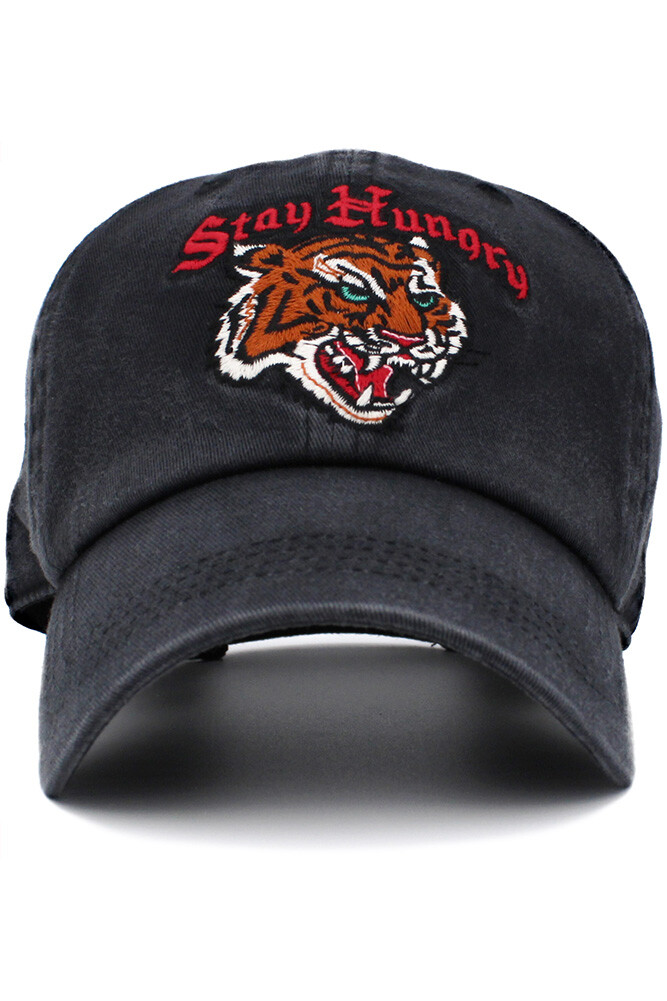 ScarvesMe KBETHOS Unisex Stay Hungry Washed Vintage Distressed Baseball Cap ScarvesMe KBETHOS Unisex Stay Hungry Washed Vintage Distressed Baseball Cap
