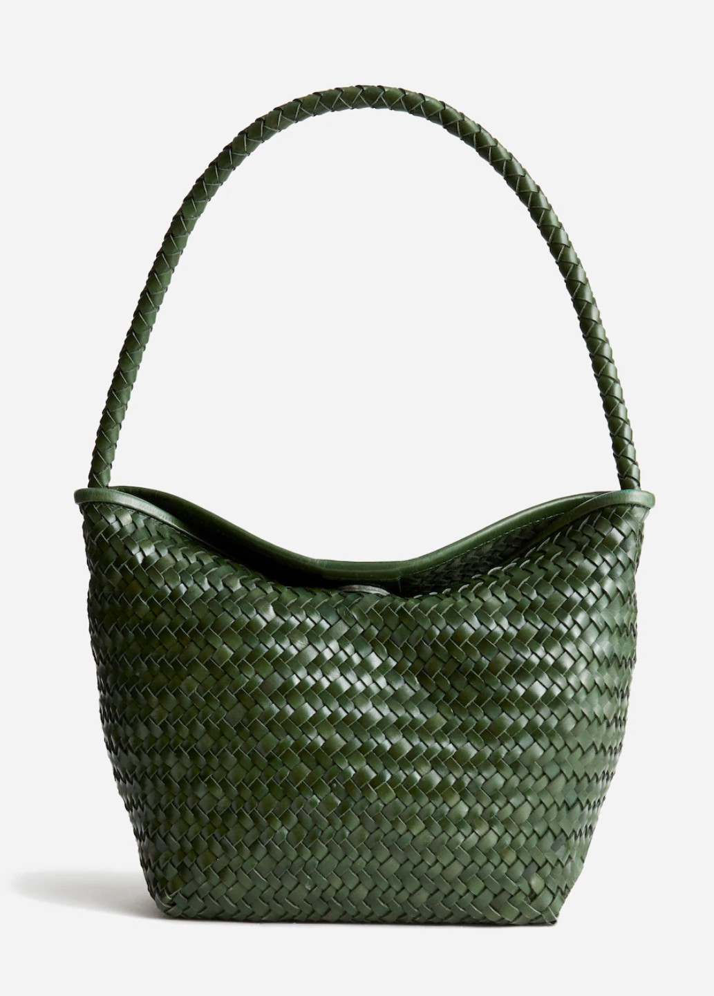 New Madewell The Signature Woven Shoulder Bag Leather Handbag Golf Green