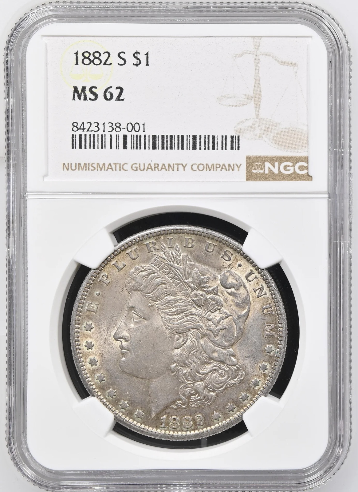 1882-S Morgan Silver Dollar NGC MS-62