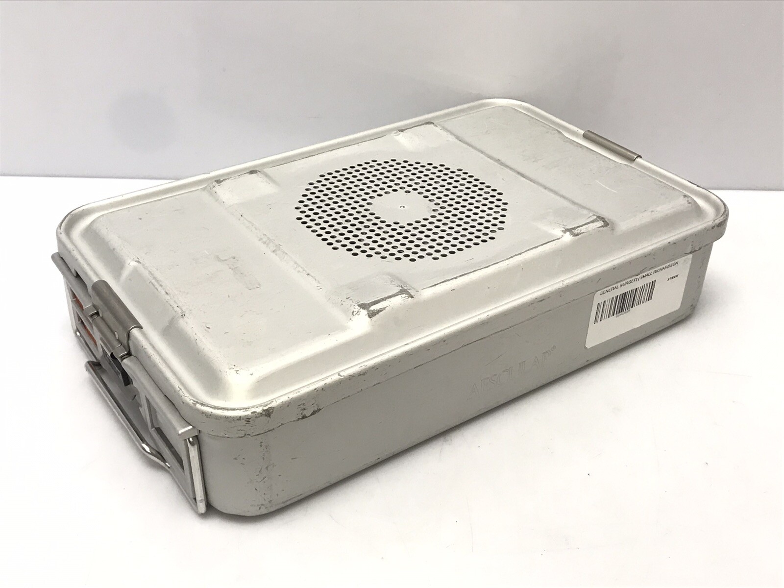 Aesculap JN740 Sterilization Container w/ JK89 Silver Retention Plate Lid