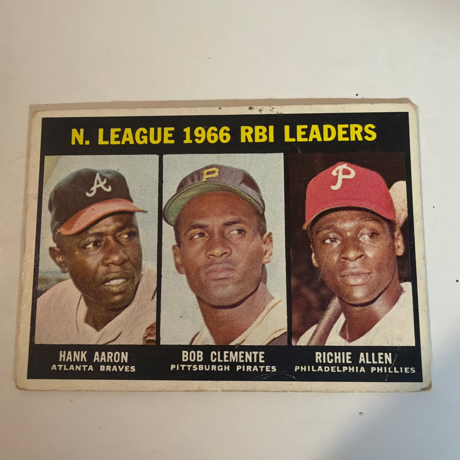 Topps 1967 Topps #242 N. League 1966 RBI Leaders Aaron Clemente Allen Topps 1967 Topps #242 N. League 1966 RBI Leaders Aaron Clemente Allen