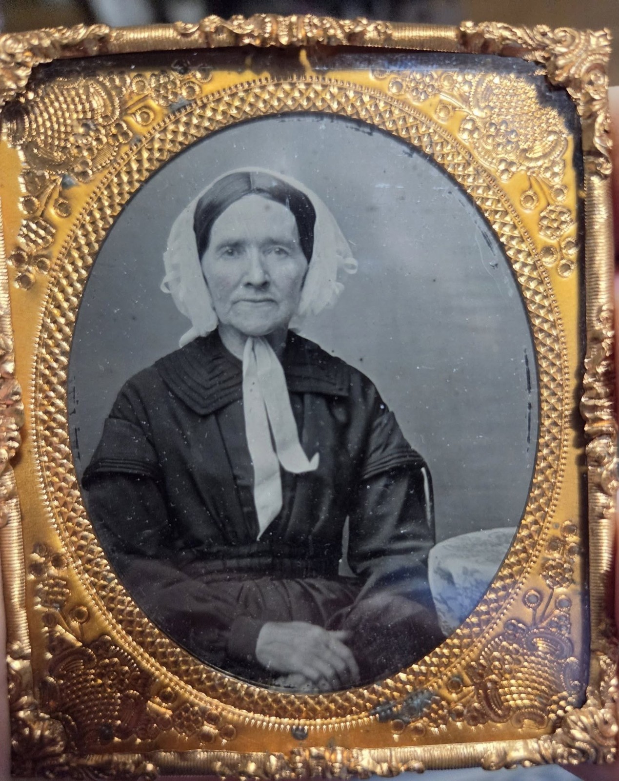 1/6th plate ambrotype of older woman 1/6th plate ambrotype of older woman