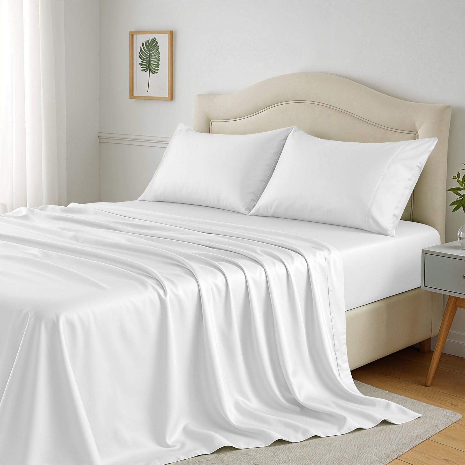 4PC 100% Bamboo Viscose Sheet Set Cooling Deep Pocket 16\