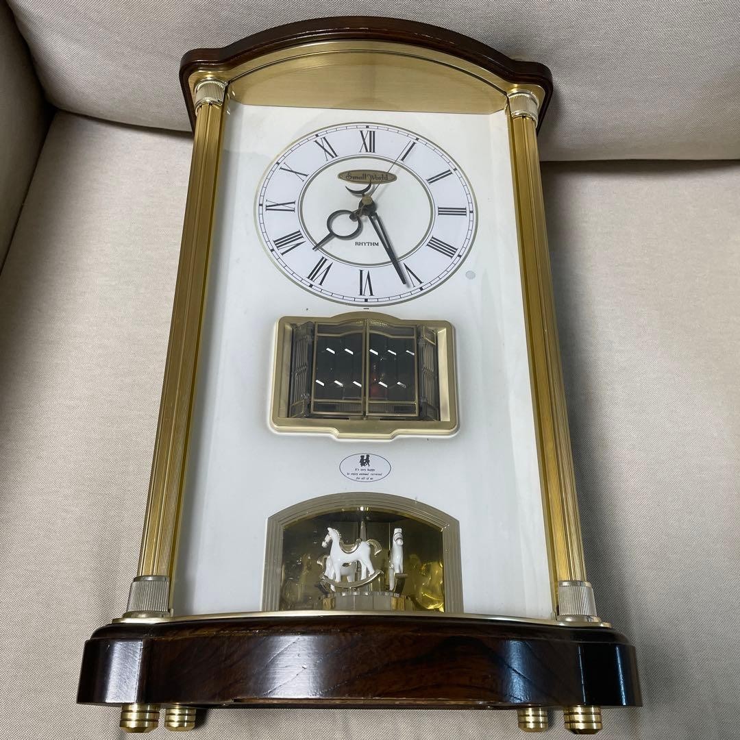 Rhythm Small World Dancing Clock 4RH655 Antique Style Mantel Timepiece