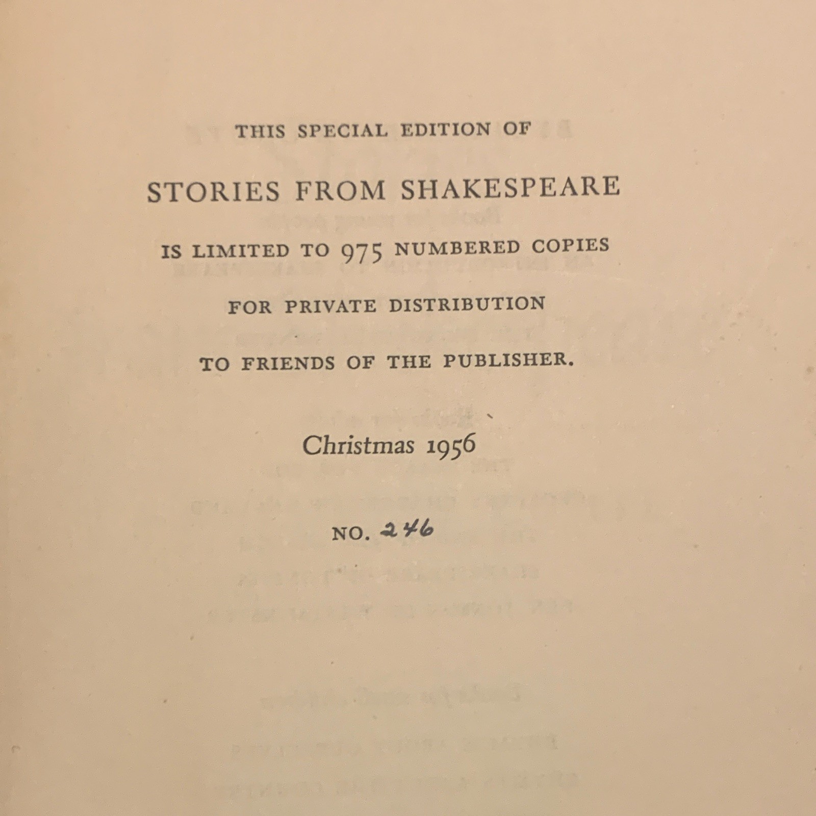 Stories From Shakespeare Hardcover Limited Numbered Edition 975 Copies 1956 Stories From Shakespeare Hardcover Limited Numbered Edition 975 Copies 1956