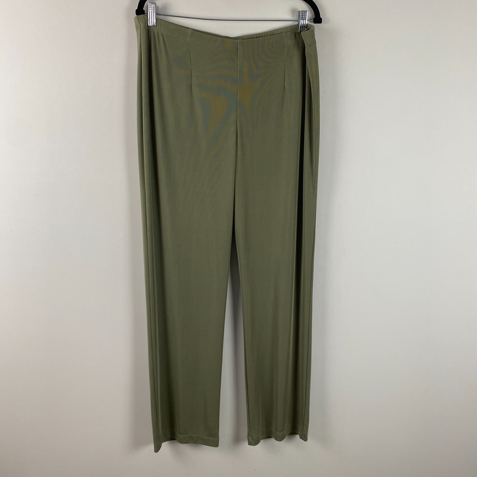 Chicos Easywear Pull On Pants Size 3 US XL Green Stretch Straight Leg