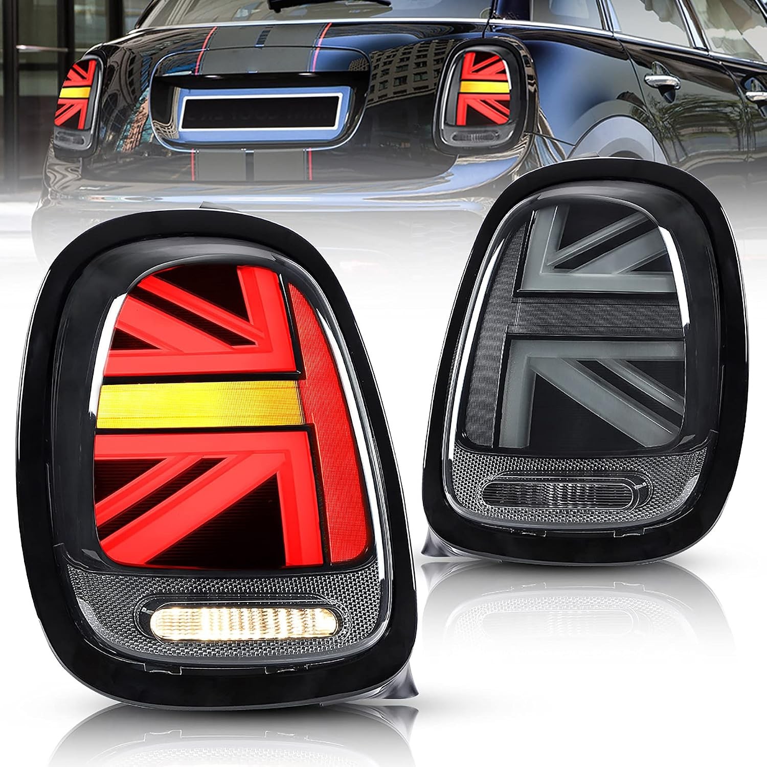 Full LED Tail lights For 2014-2022 Mini Cooper F55 F56 F57 Smoked Rear Lamps