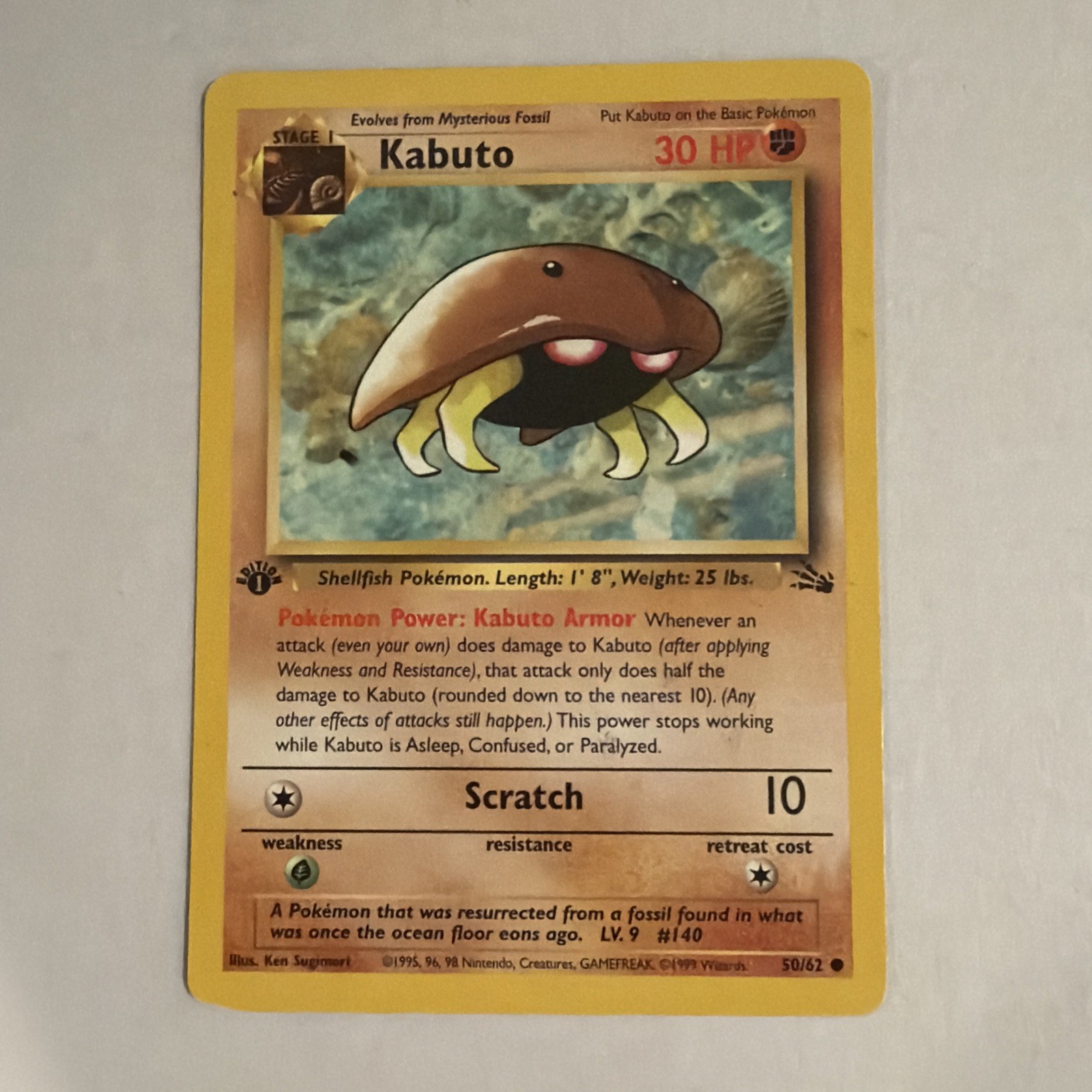 The Pokémon Company Kabuto 50/62 Fossil 1st Edition Regular Common 1999 ENG The Pokémon Company Kabuto 50/62 Fossil 1st Edition Regular Common 1999 ENG
