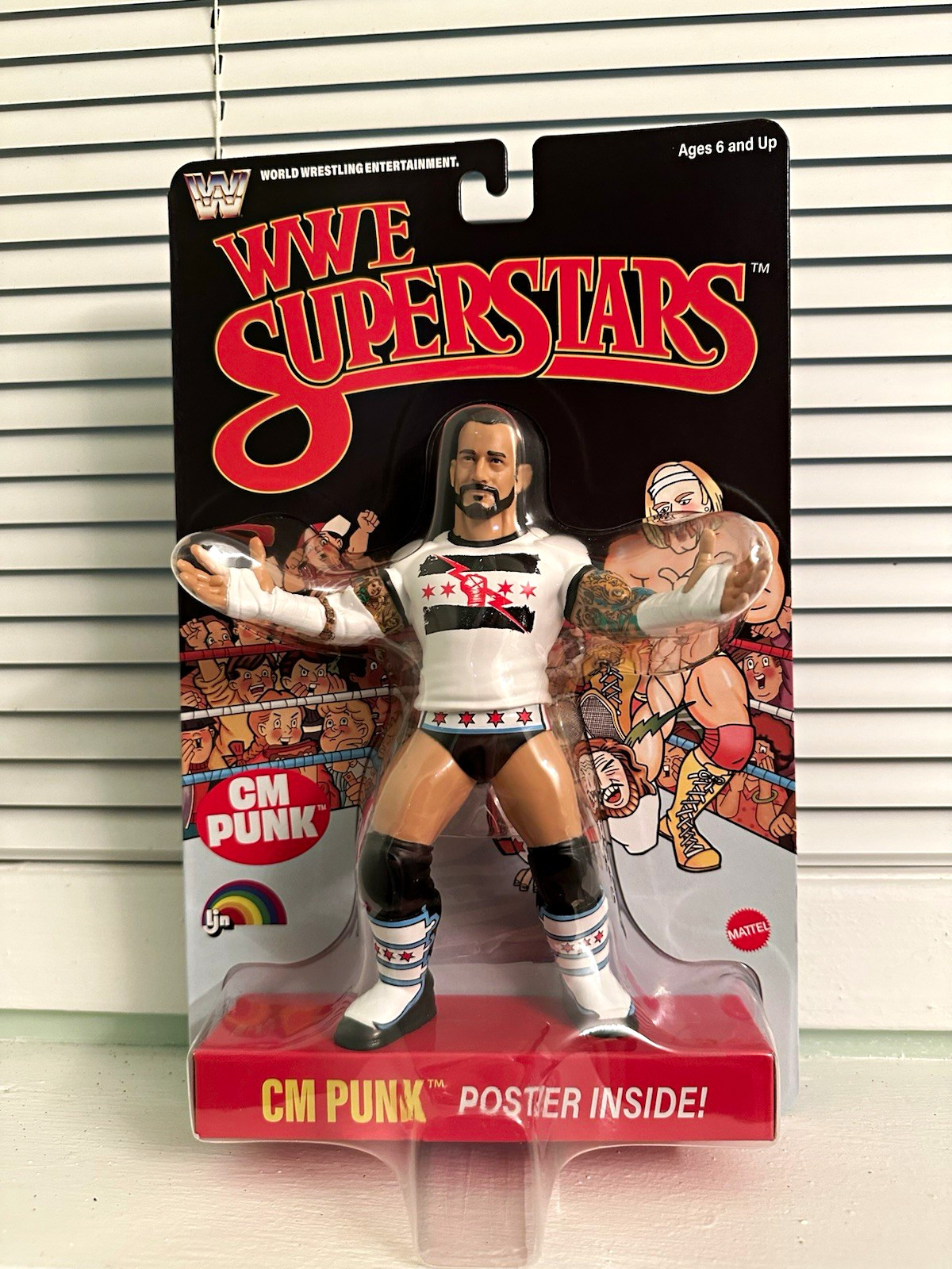 WWE Mattel LJN Superstars Wave 4 Black Card CM Punk Figure 