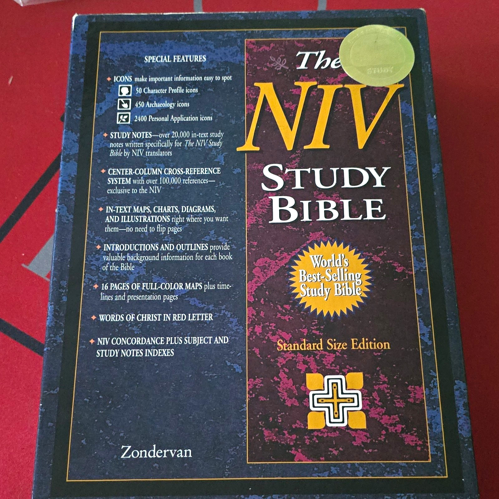 Zondervan The NIV Study Bible Standard Size Hardcover Red Letter Maps Illus
