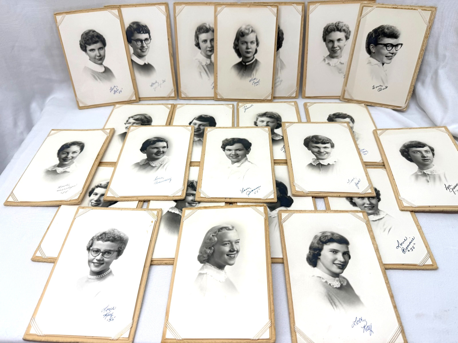 (23) Vintage 1955 Collection of Pretty Women School Class Photo Portraits Lot (23) Vintage 1955 Collection of Pretty Women School Class Photo Portraits Lot