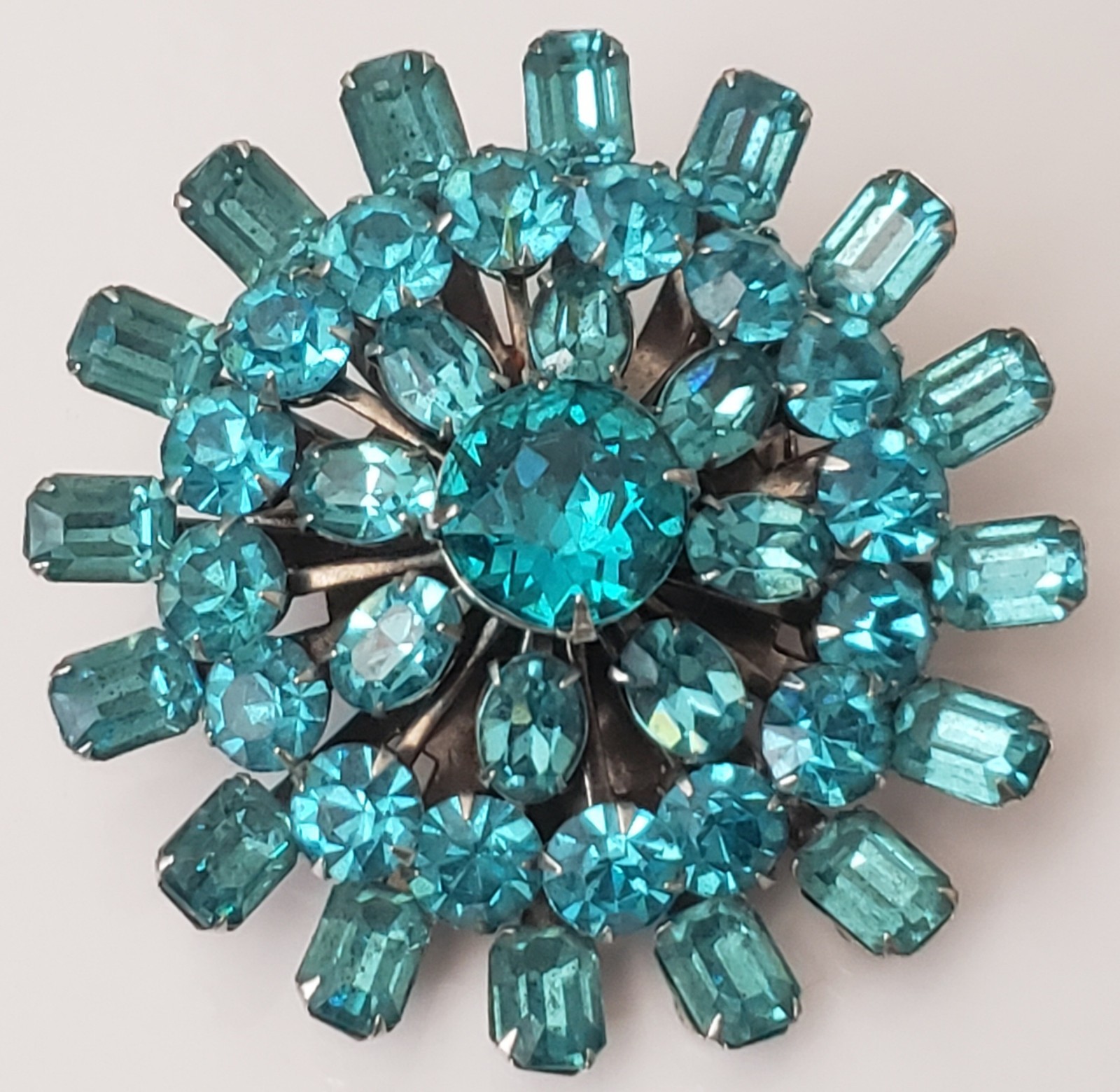 Vintage Aqua Blue Coro Brooch