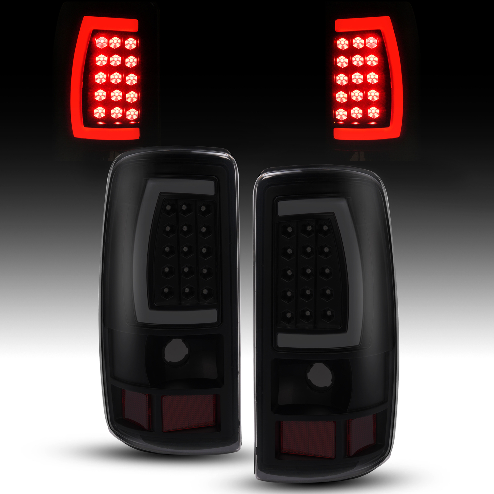 For 2000-2006 Chevy Suburban 1500 2500 Tahoe Yukon C-Shape LED Tail Lights