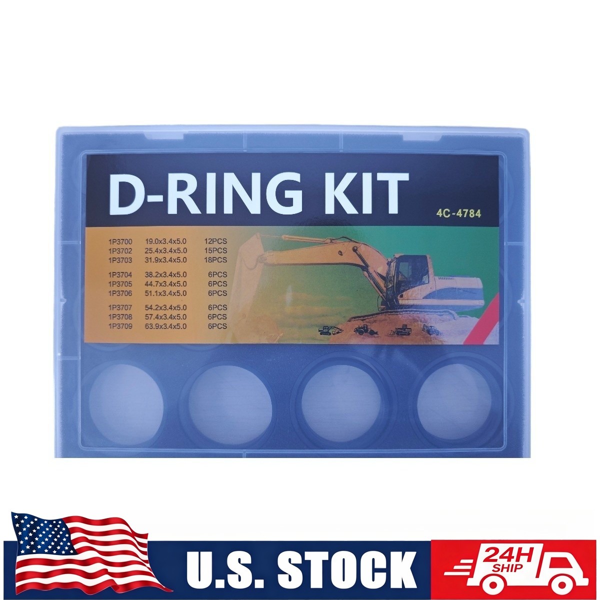 4C-4784 D-Ring Seal Kit 9 Sizes 80Pcs For Caterpillar Excavator Parts