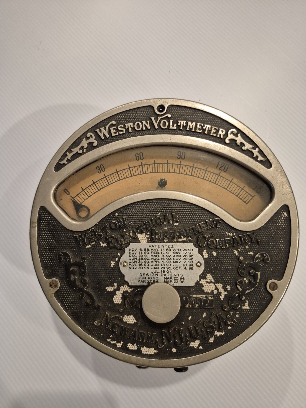 LARGE Antique 1890s Weston Voltmeter Gauge Newark NJ. Steampunk Ornate LARGE Antique 1890s Weston Voltmeter Gauge Newark NJ. Steampunk Ornate