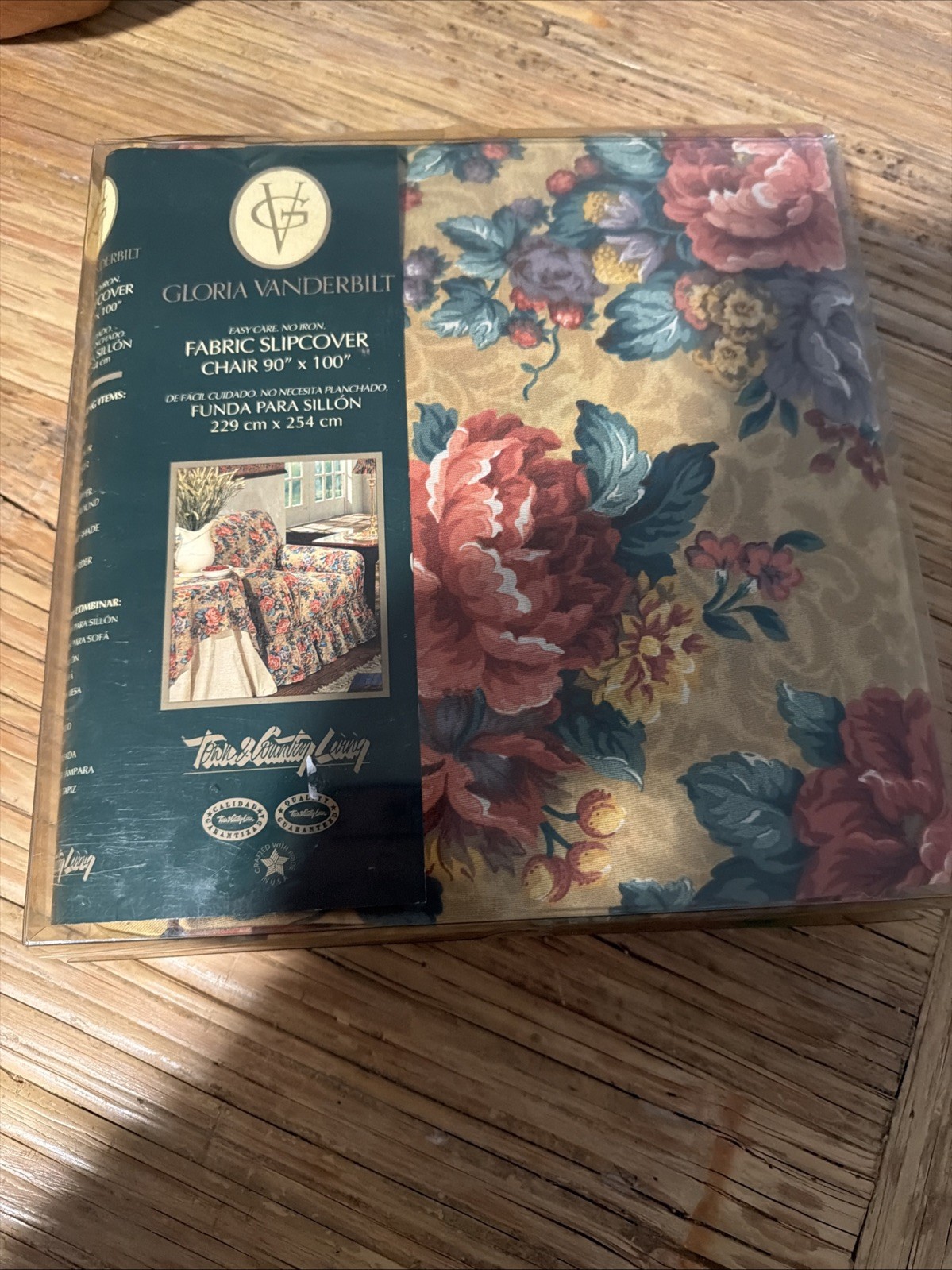 Gloria Vanderbilt Fabric Floral Slipcover Chair Cover Vintage 90”x 100” USA Gloria Vanderbilt Fabric Floral Slipcover Chair Cover Vintage 90”x 100” USA