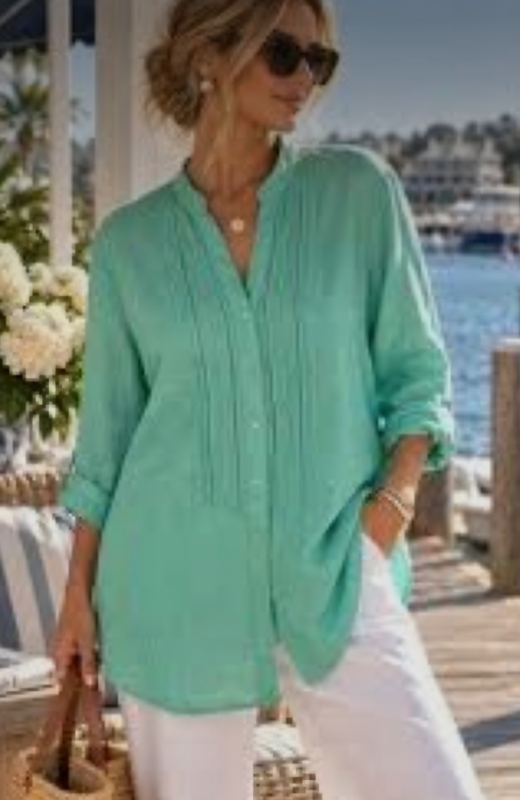 J.jill Sea Green Top Medium J.jill Sea Green Top Medium