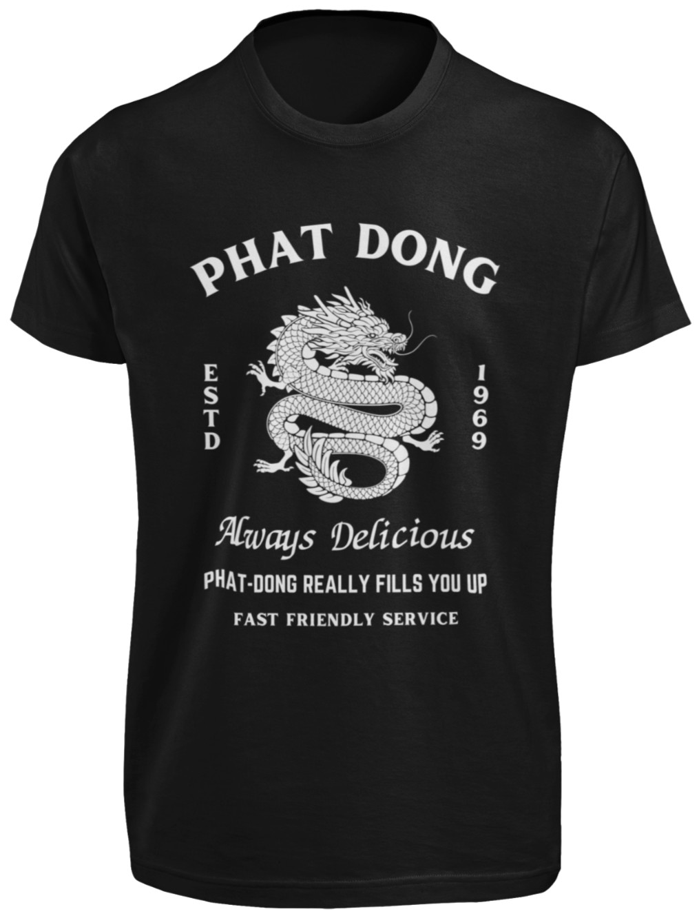 Phat Dong Funny Chinese Restaurant Food Pun Graphic T-SHIRT Adult Sexual Humor