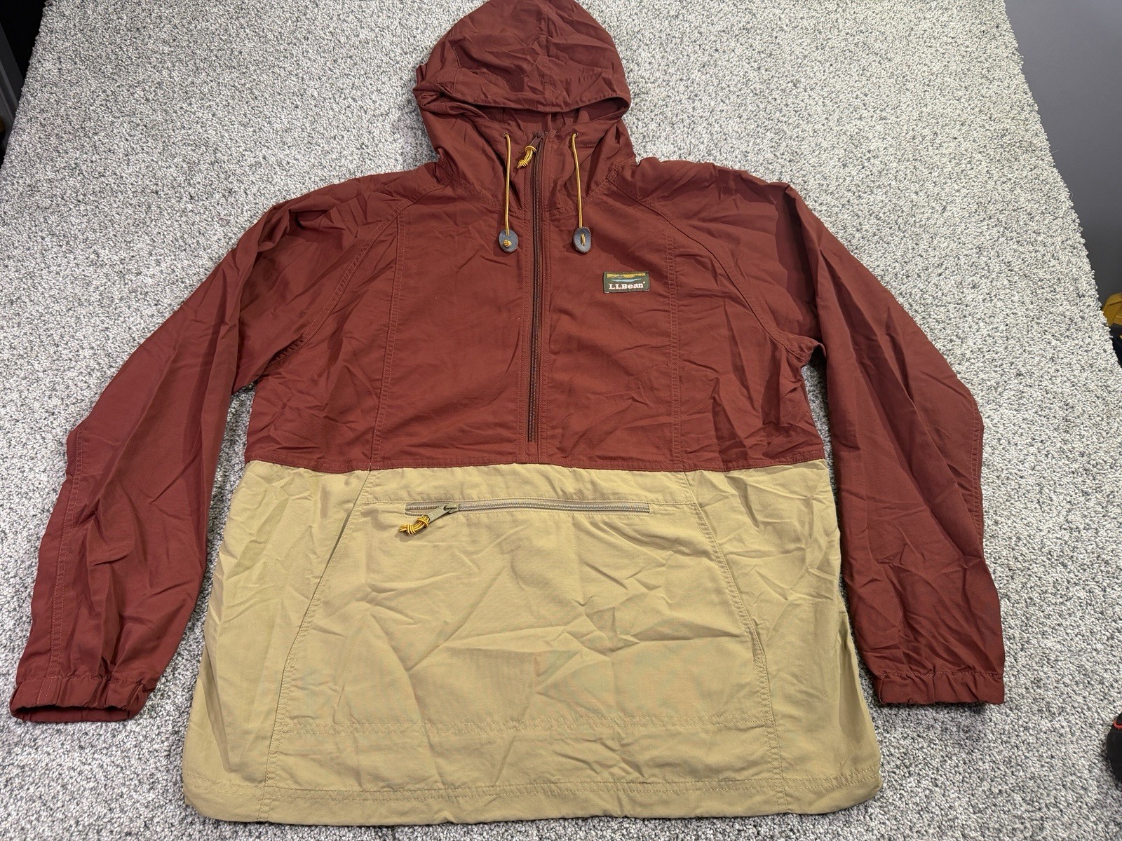 L.L. Bean Mountain Anorak Windbreaker Nylon Hooded Jacket Size Men\'s Large