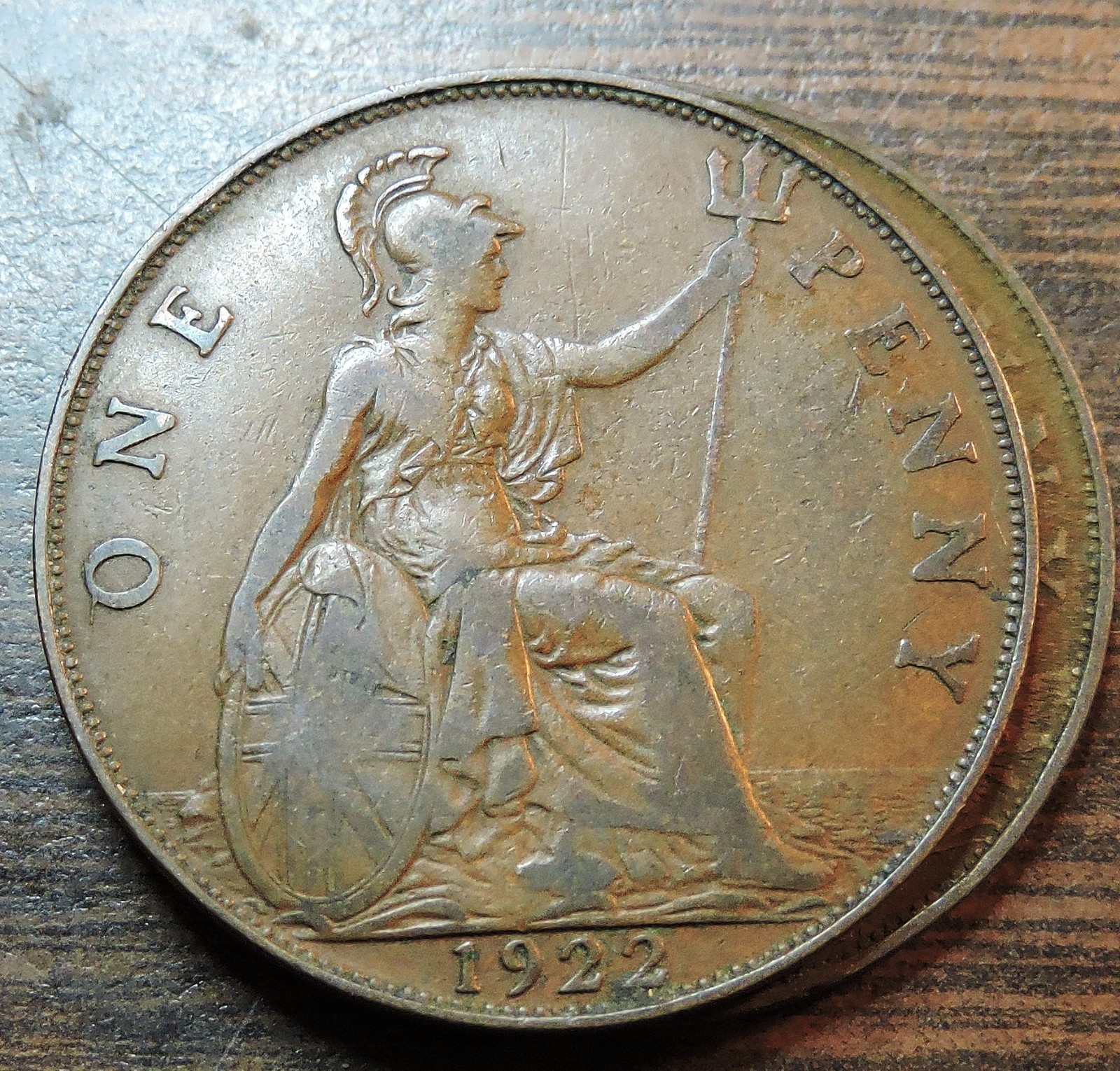 1922 Great Britain UK Large Penny George V 1922 Great Britain UK Large Penny George V
