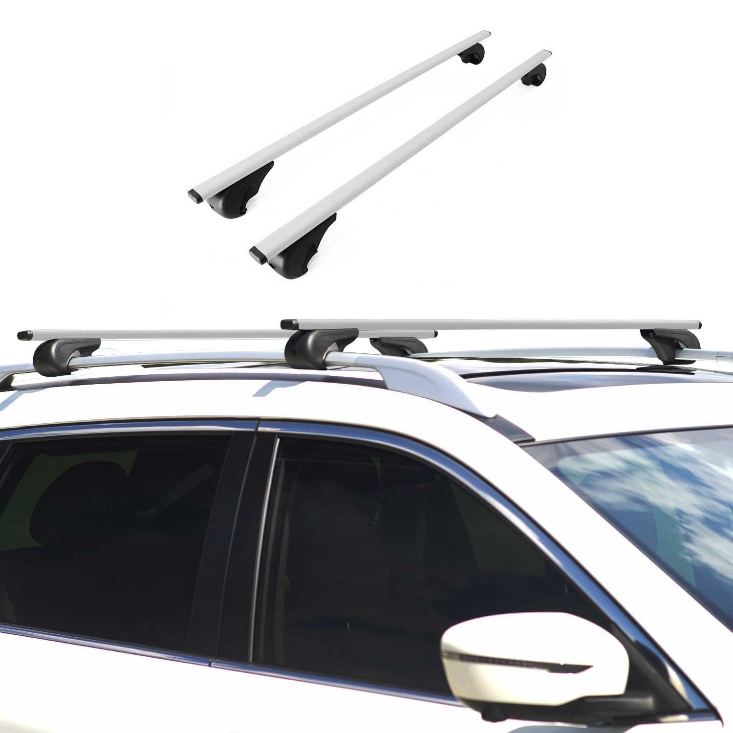 PORSCHE CAYENNE I 2003-2010 Roof Racks Solid V1 Gray 2Pcs