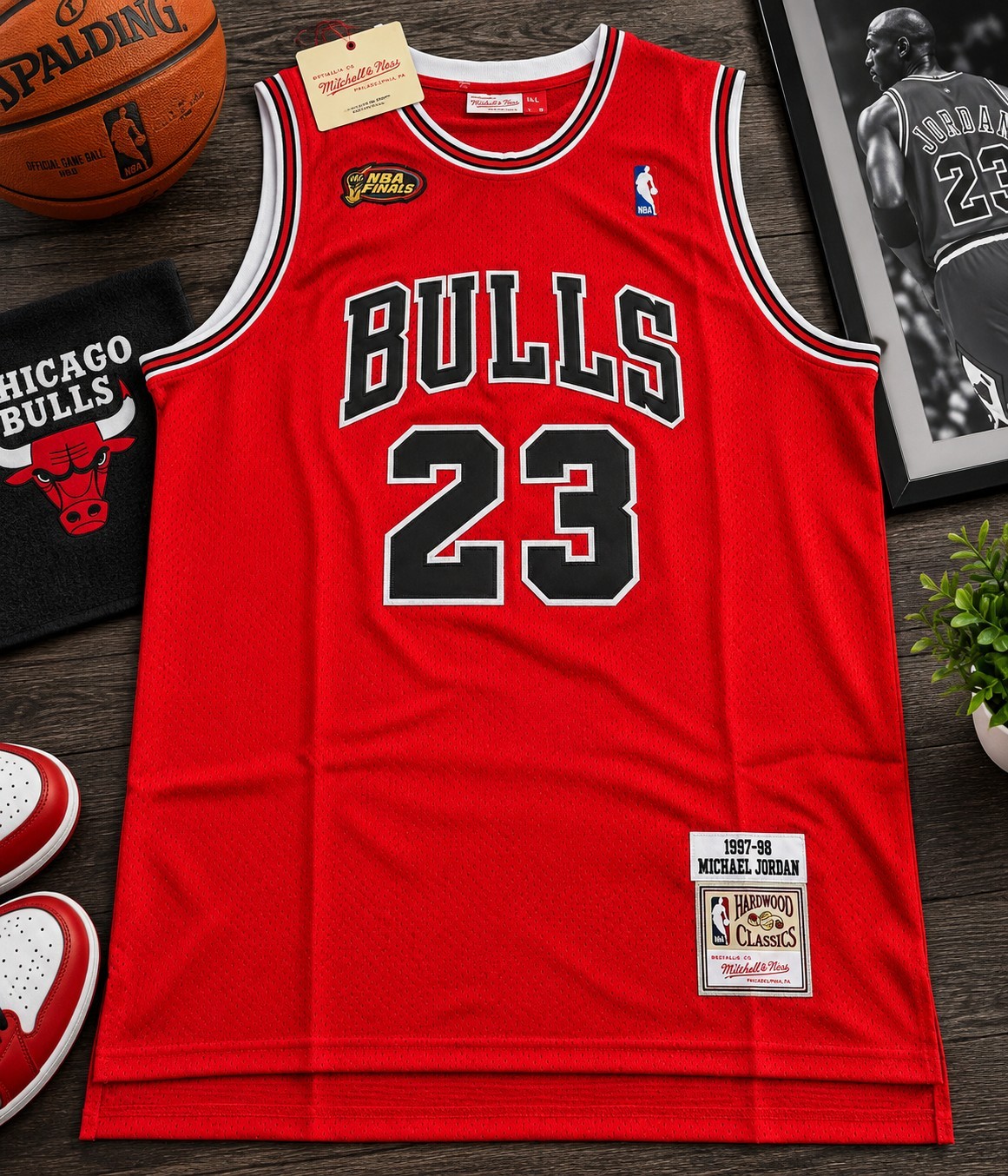 Mitchell & Ness Michael Jordan 🔥 #23 Bulls 1997-98 NBA FINALS Jersey (Red) LG
