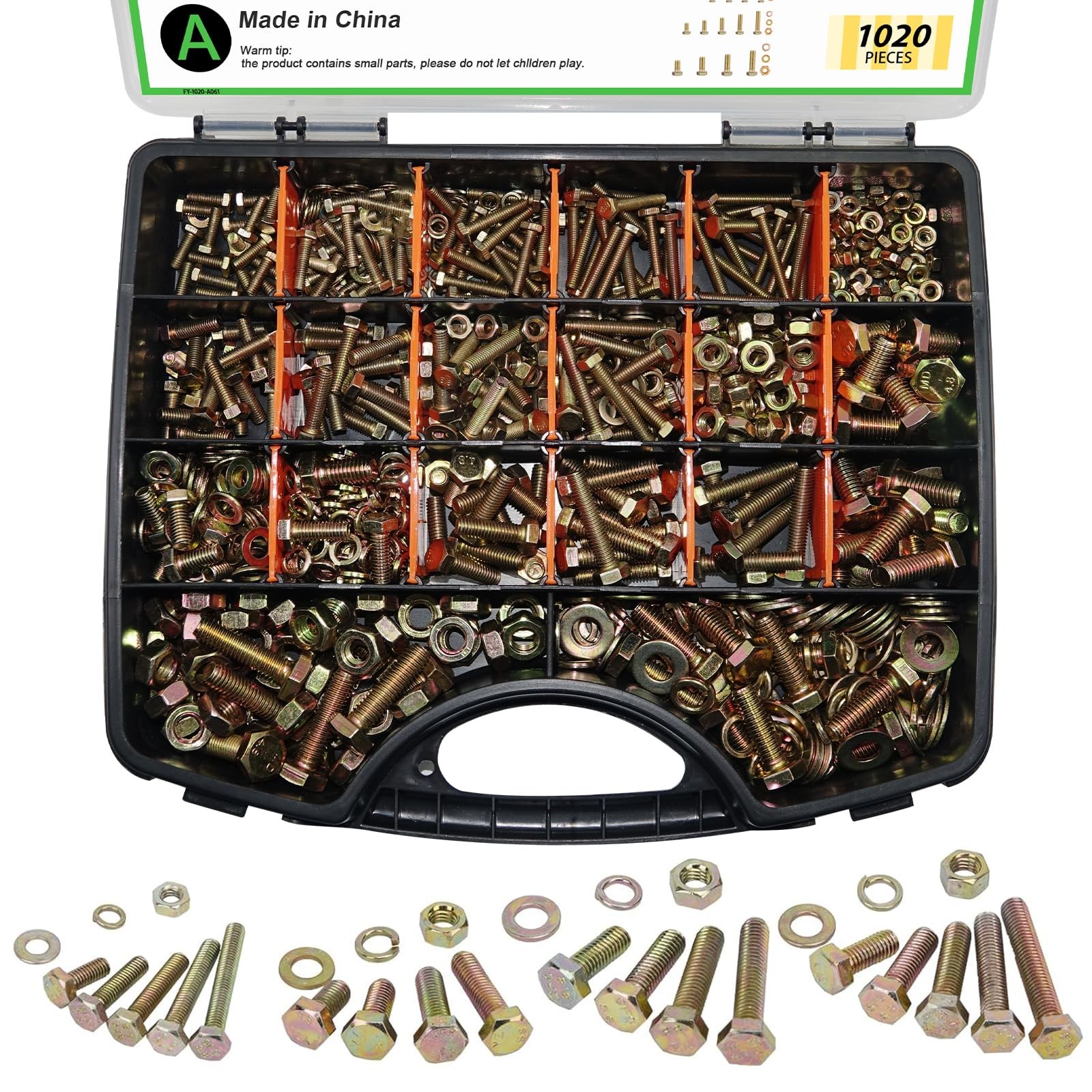 1020PCS Grade 8.8 Metric Bolt Assortment Kit M4 M5 M6 M8 Heavy Duty Hex Bolts... 1020PCS Grade 8.8 Metric Bolt Assortment Kit M4 M5 M6 M8 Heavy Duty Hex Bolts...