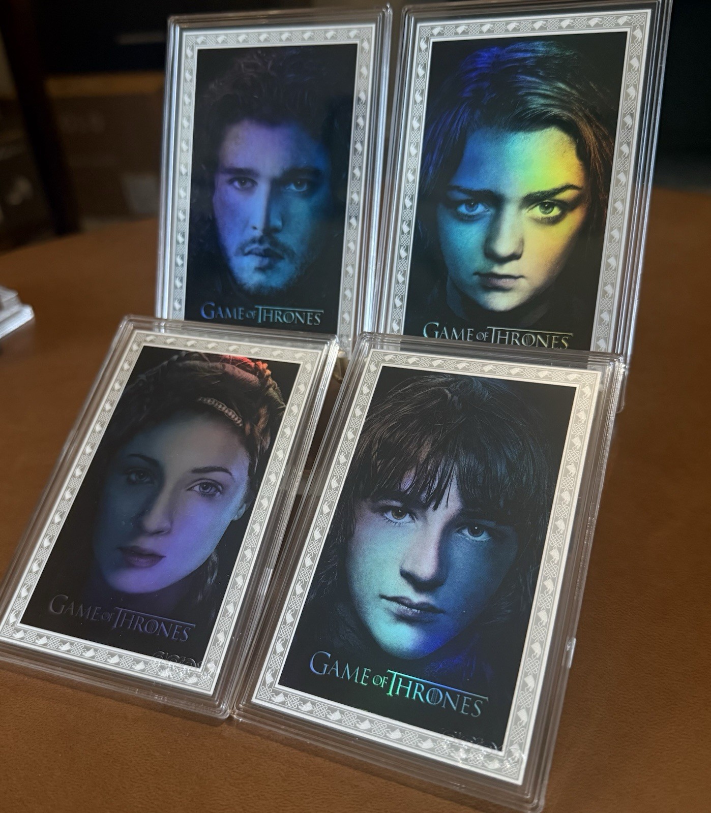 Agoro Game of Thrones Pure Silver Limited Edition 4-Card Lot Jon Arya Sansa Bran Agoro Game of Thrones Pure Silver Limited Edition 4-Card Lot Jon Arya Sansa Bran