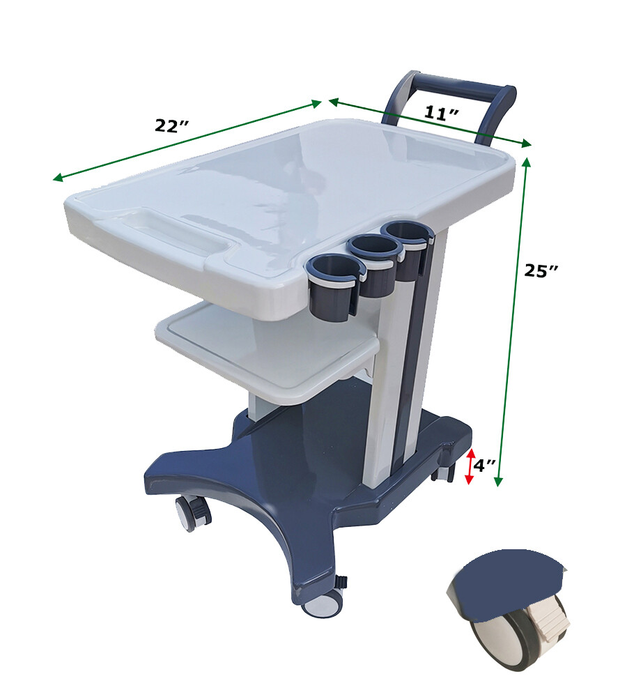 TECHTONGDA Portable Tool Cart 3 Holes Mobile Trolley Cart with 4 Wheels
