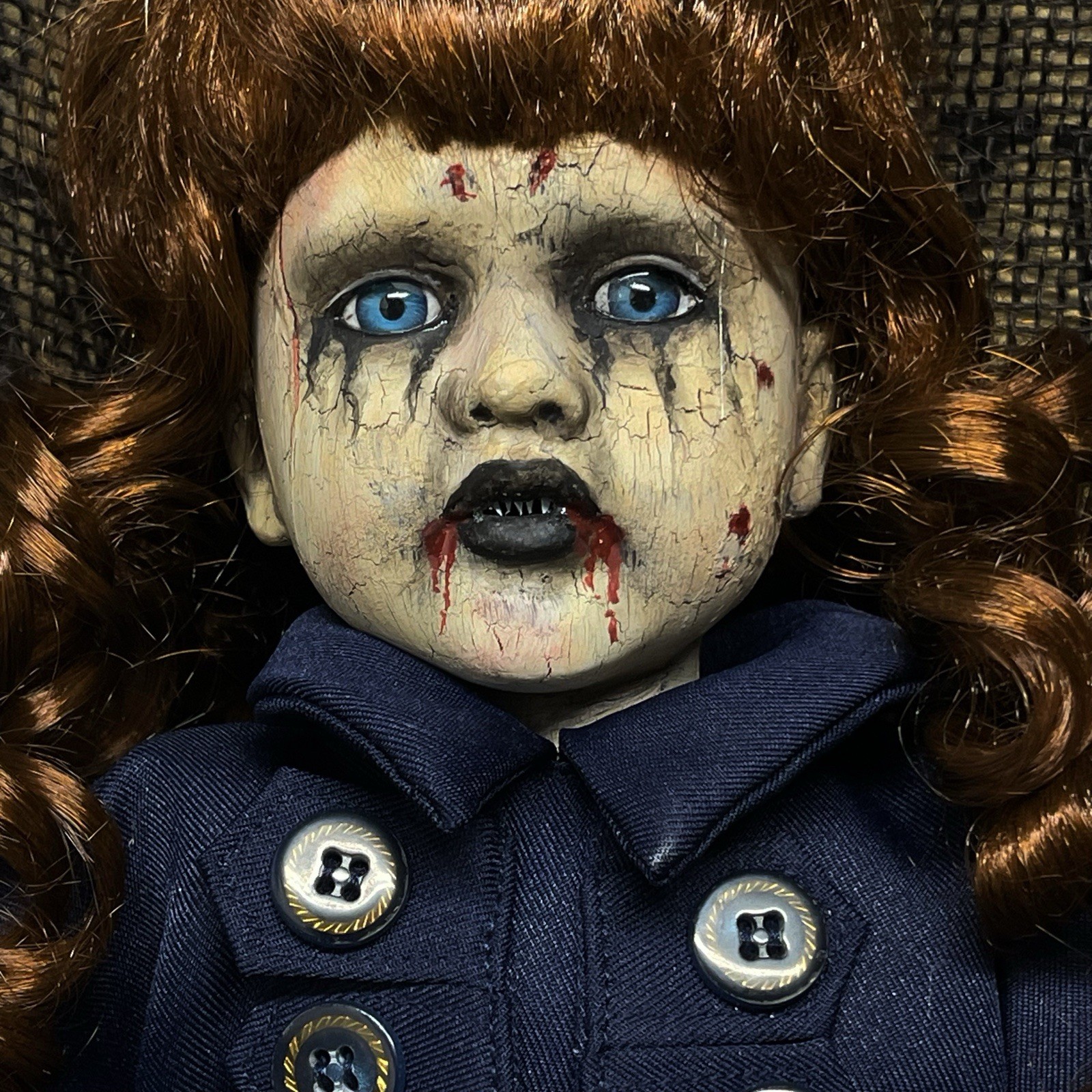 OOAK Creepy Odd 16” Zombie Girl Gore Scary Gory Halloween Prop Horror Art Doll
