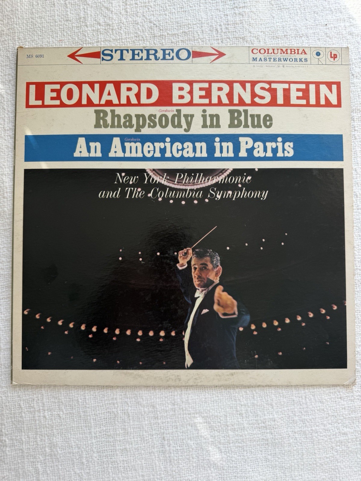 First Pressing Bernstein Gershwin Rhapsody In Blue MS 6091 6-Eye Stereo 1959 LP