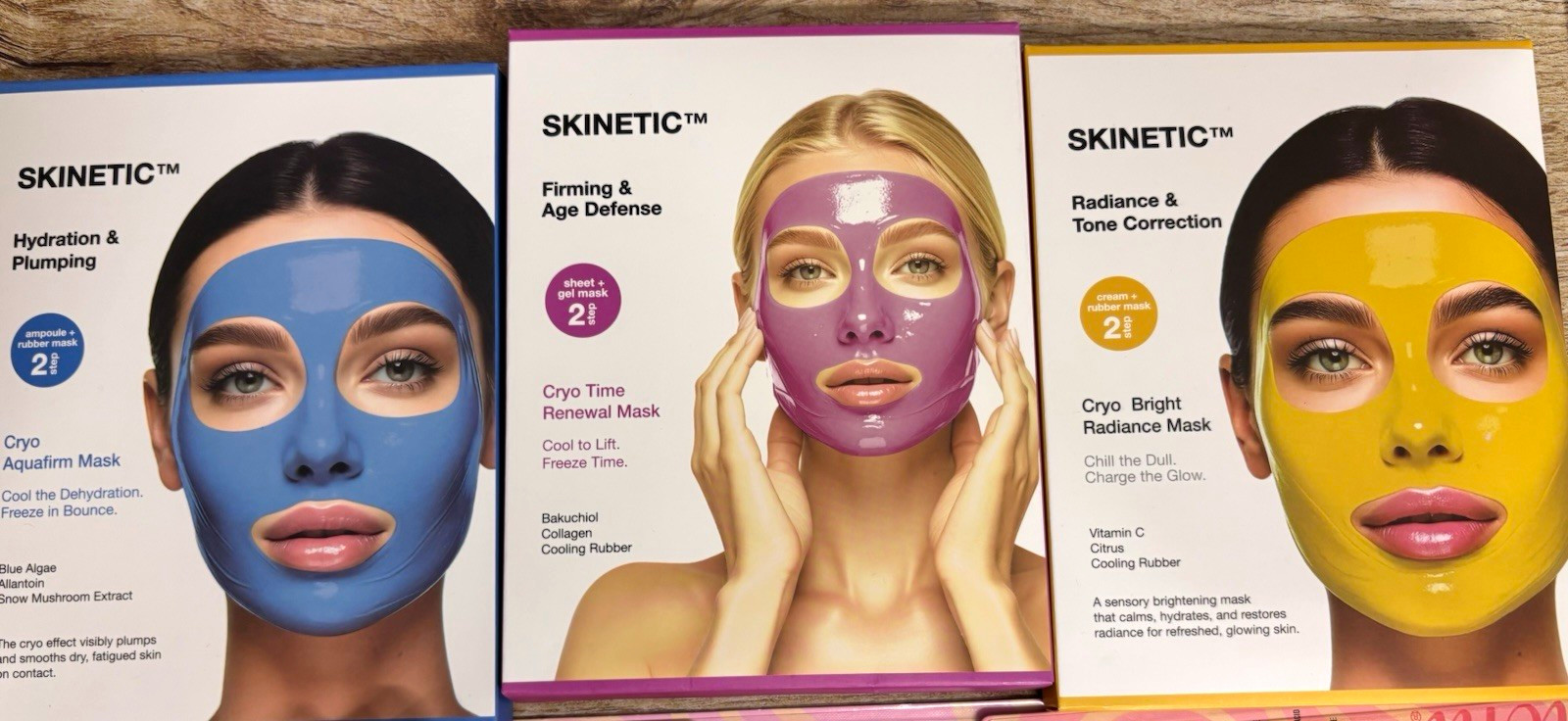 SKINETIC Cryo Mask 2pc each Set Aquafirm Time Renewal Bright Radiance Vit C