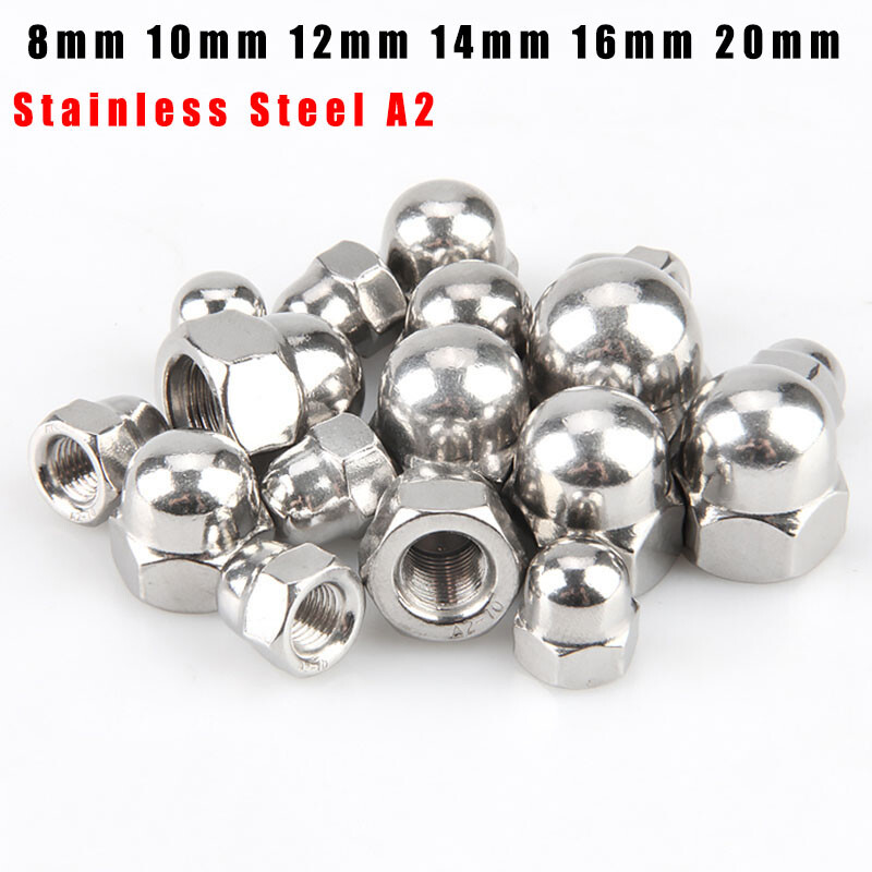 8mm 10mm 12mm 14mm 16mm 20mm Dome Nut Hex Domed Acorn Nuts Stainless Steel A2