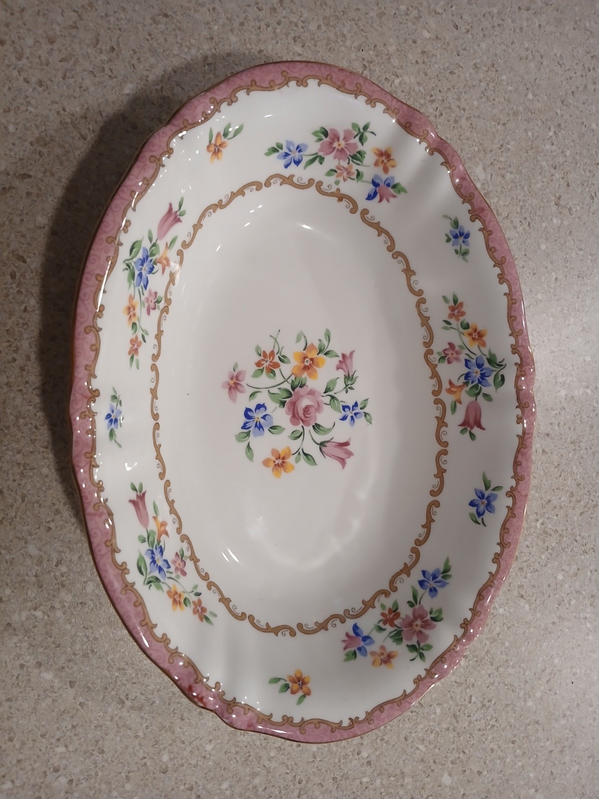 Crown Staffordshire florial oval serving platter