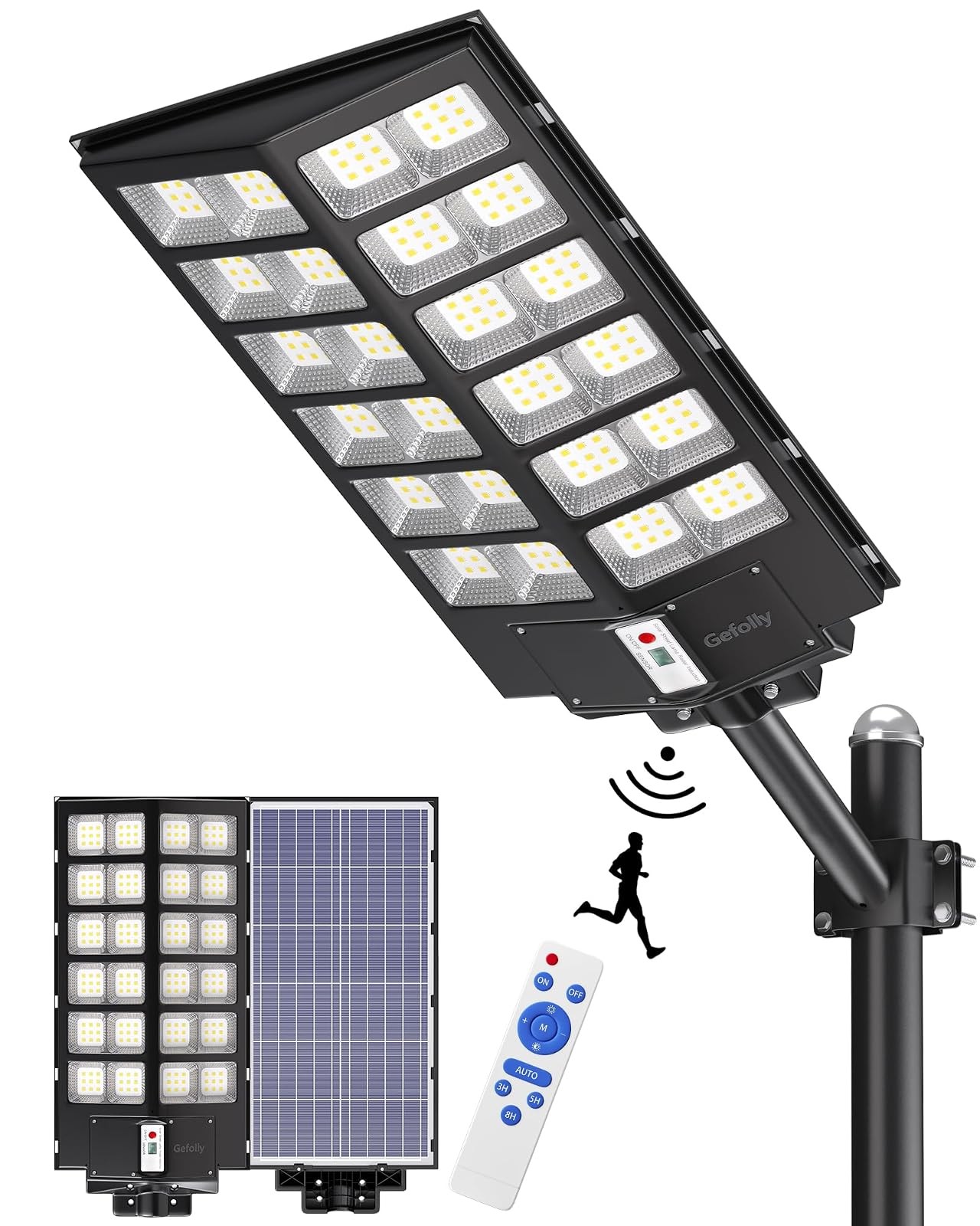 Commercial Solar Street Light Gefolly SL-9800W 860000LM Motion Sensor