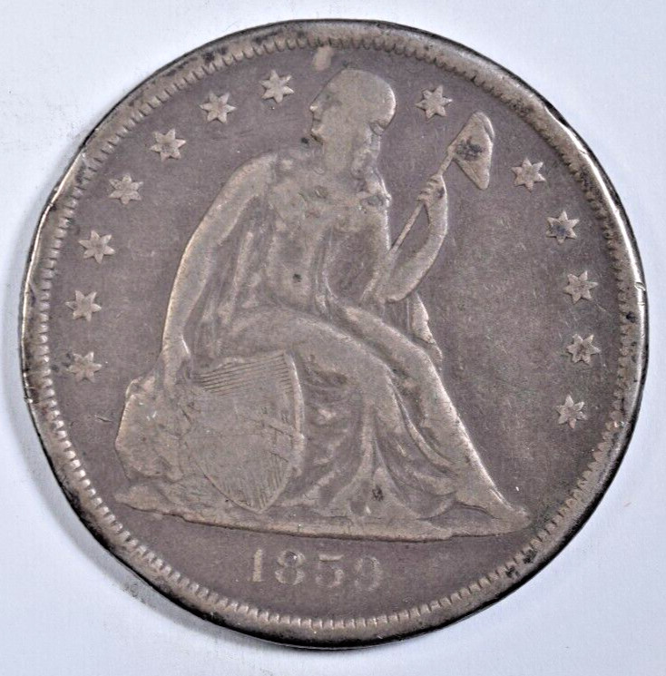 1859-O SEATED LIBERTY DOLLAR ~ MINOR RIM BUMPS ~ NICE ORIGINAL FINE 1859-O SEATED LIBERTY DOLLAR ~ MINOR RIM BUMPS ~ NICE ORIGINAL FINE