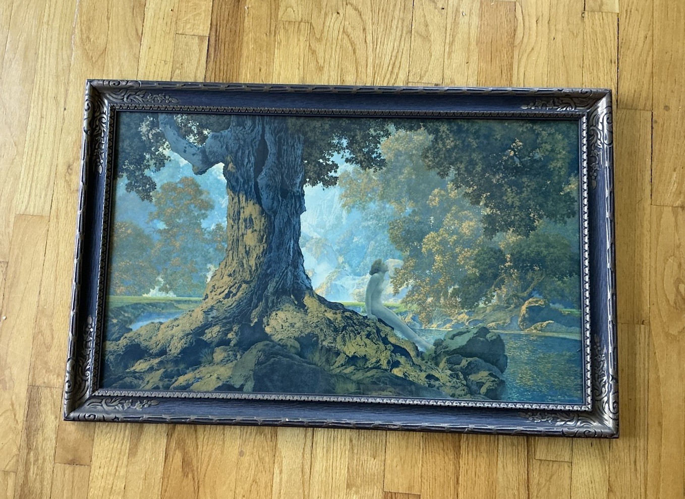 Maxfield Parrish Dreaming 100% Original Print / Frame 33.5x21.5 (1928) STUNNING