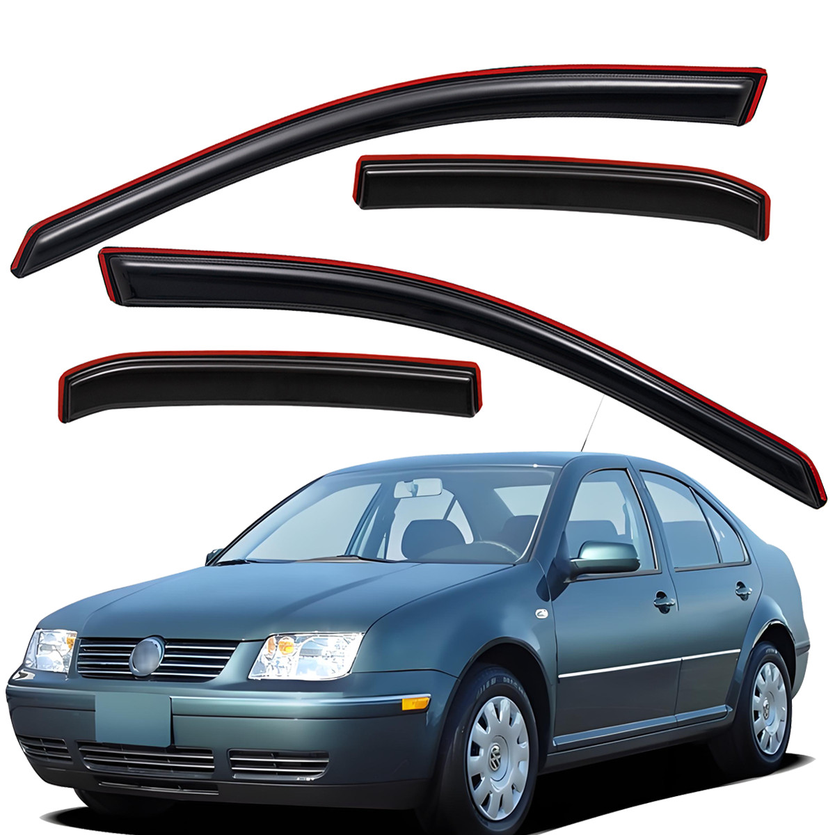 For 1999-2005 Volkswagen Jetta Sedan In-Channel Rain Guard Window Visor For 1999-2005 Volkswagen Jetta Sedan In-Channel Rain Guard Window Visor
