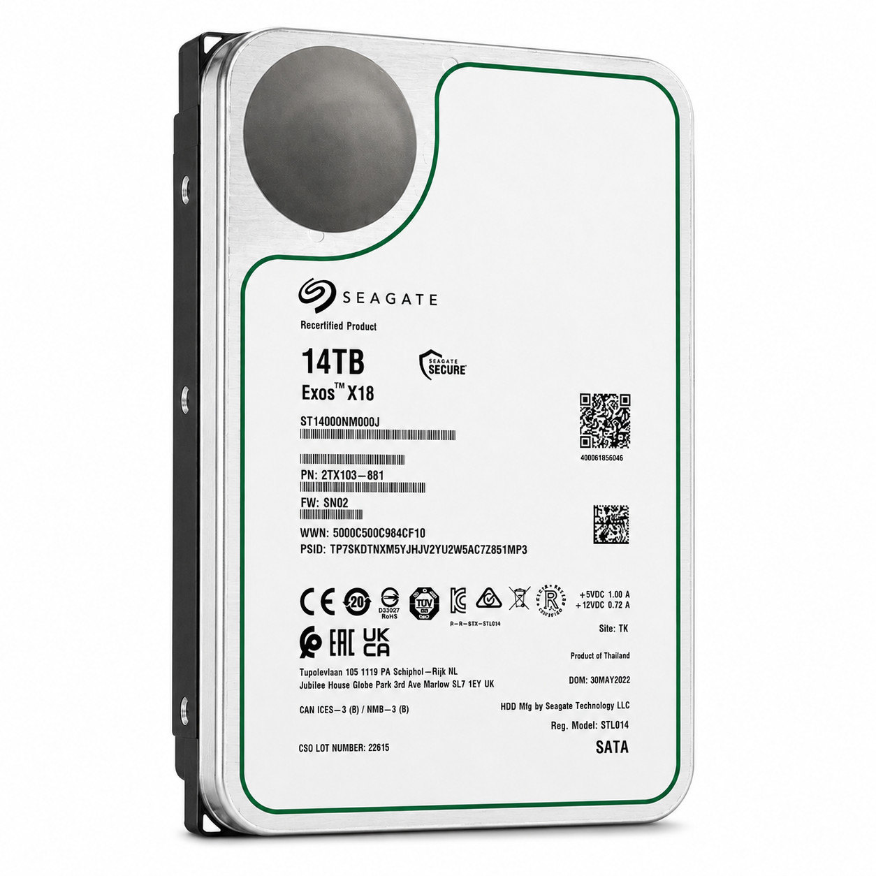 Seagate Exos X18 14TB ST14000NM000J 256MB SATA 6Gb/s 3.5 Seagate Exos X18 14TB ST14000NM000J 256MB SATA 6Gb/s 3.5