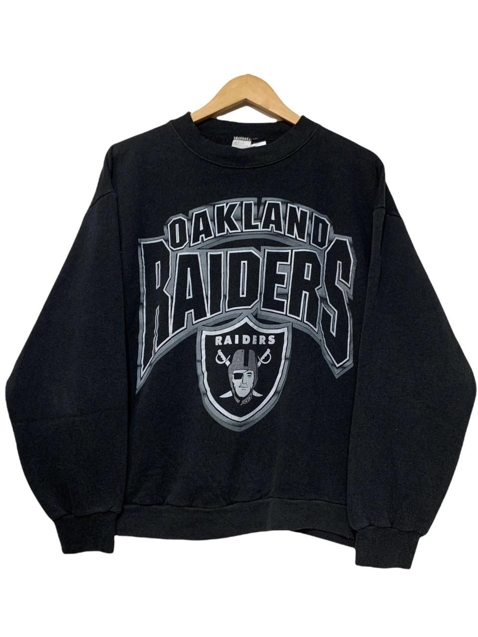 90s Remake Oakland Raiders NFL Football Team Black Crewneck Sweatshirt RM3716