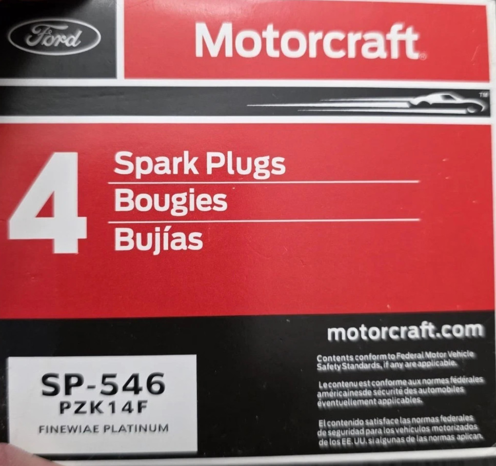 NEW OEM Motorcraft 4 Spark Plugs SP546 Ford 5.4L 3V - Ford Updated Design PZK14F
