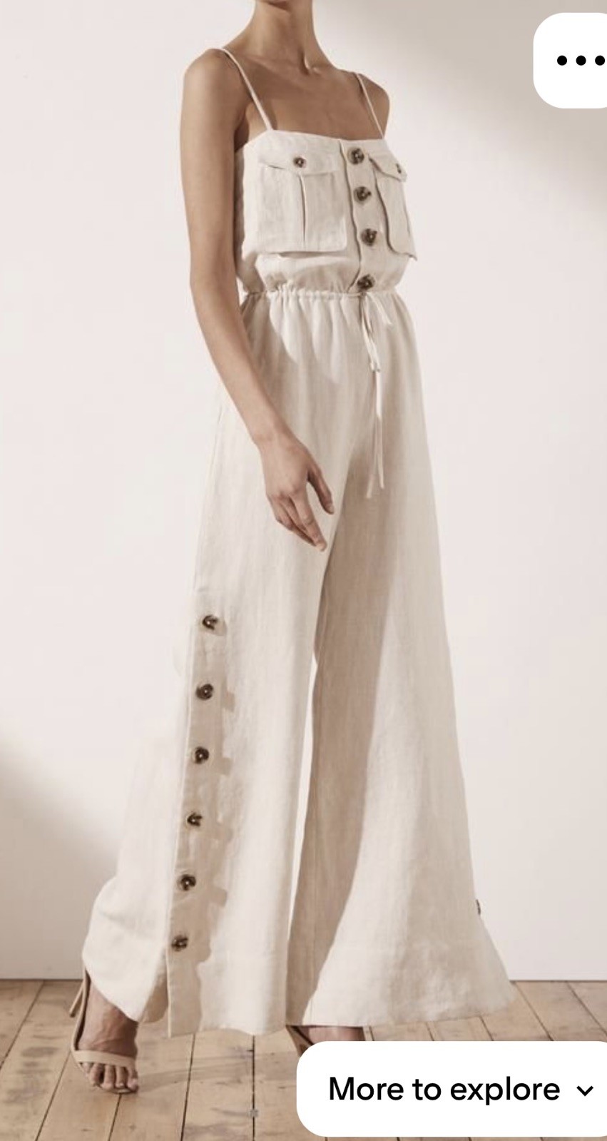 Free People Shona Joy Aluaro Jumpsuit Safari Linen WideLeg Neutral Cream Size 10 Free People Shona Joy Aluaro Jumpsuit Safari Linen WideLeg Neutral Cream Size 10