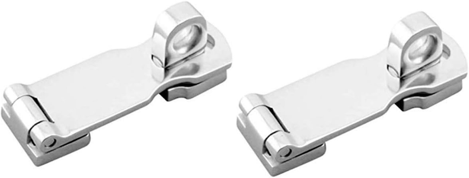 Two Marine Grade Stainless Steel Heavy Duty Door Hasps with Turning Padlock Eye